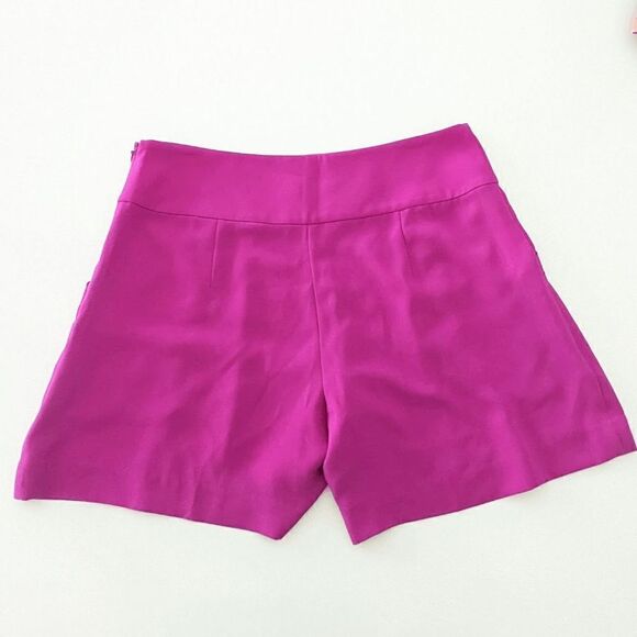Women's LOFT High Waisted Shorts 0 Magenta Pleated Flirty Preppy Bold Artistic - Picture 5 of 8